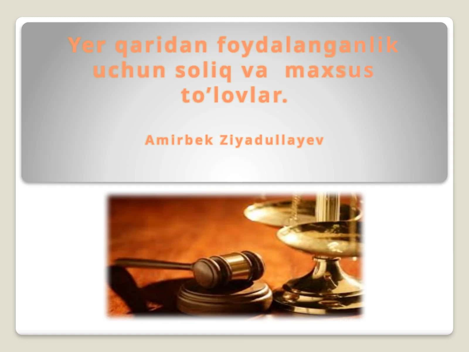 Yerqaridan foydalanganlik uchun soliq va maxsus to'lovlar