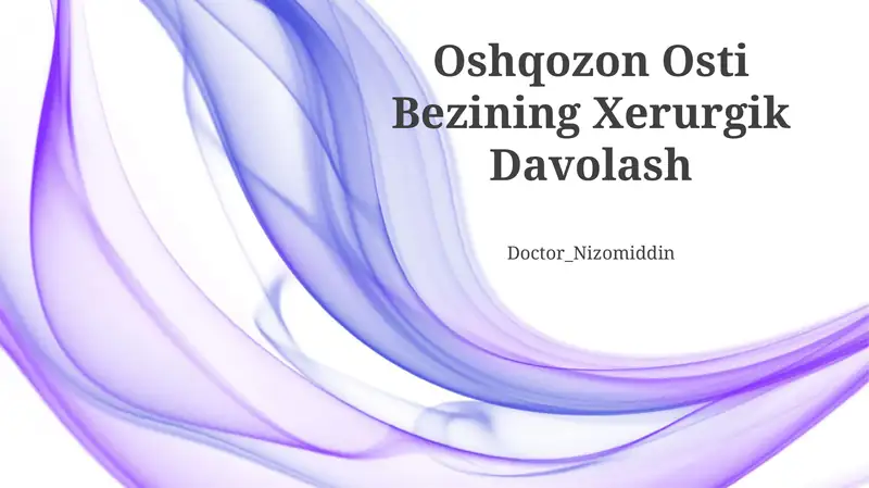 Oshqozon Osti Bezining Xerurgik Davolash
