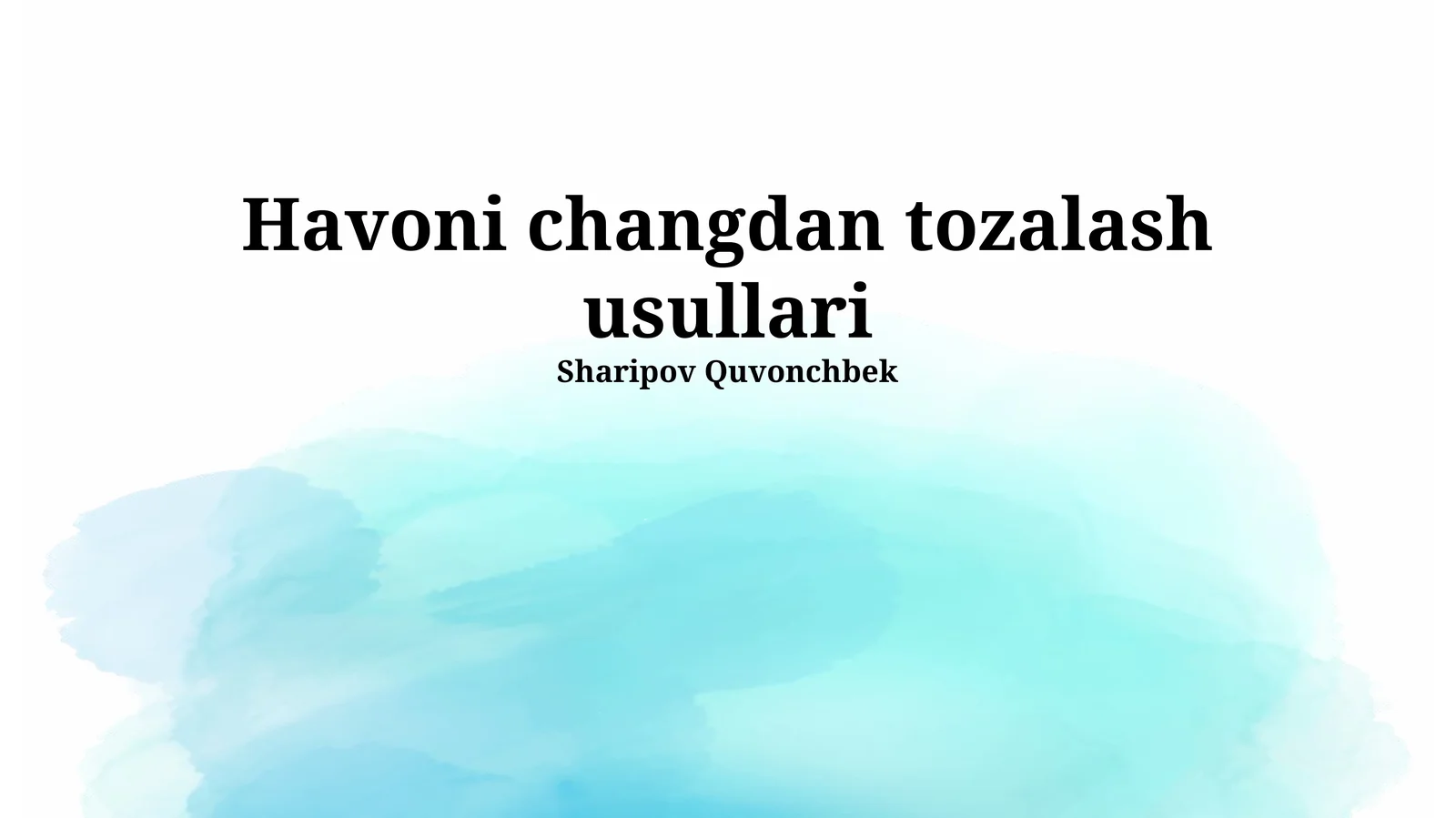 Havoni tozalash usullari