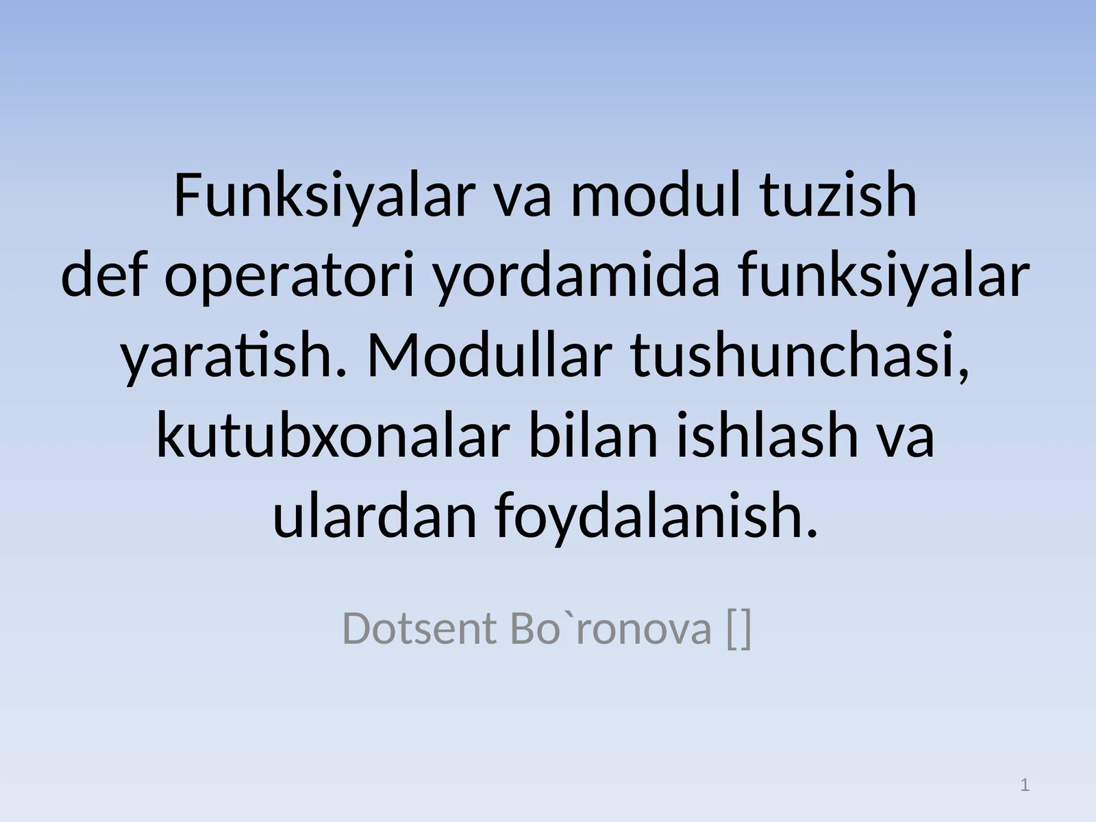 Dotsent Bo`ronova []