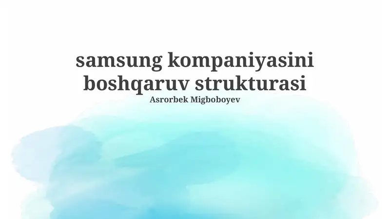 Samsung kompaniyasini boshqaruv strukturasi