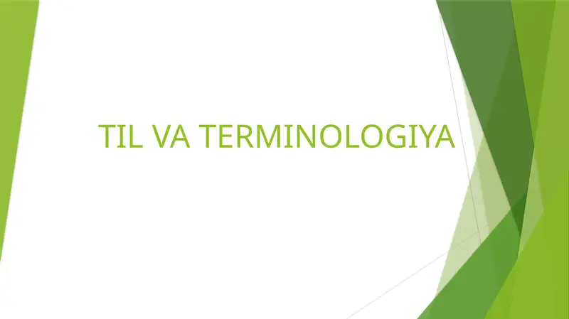 Til va terminologiya