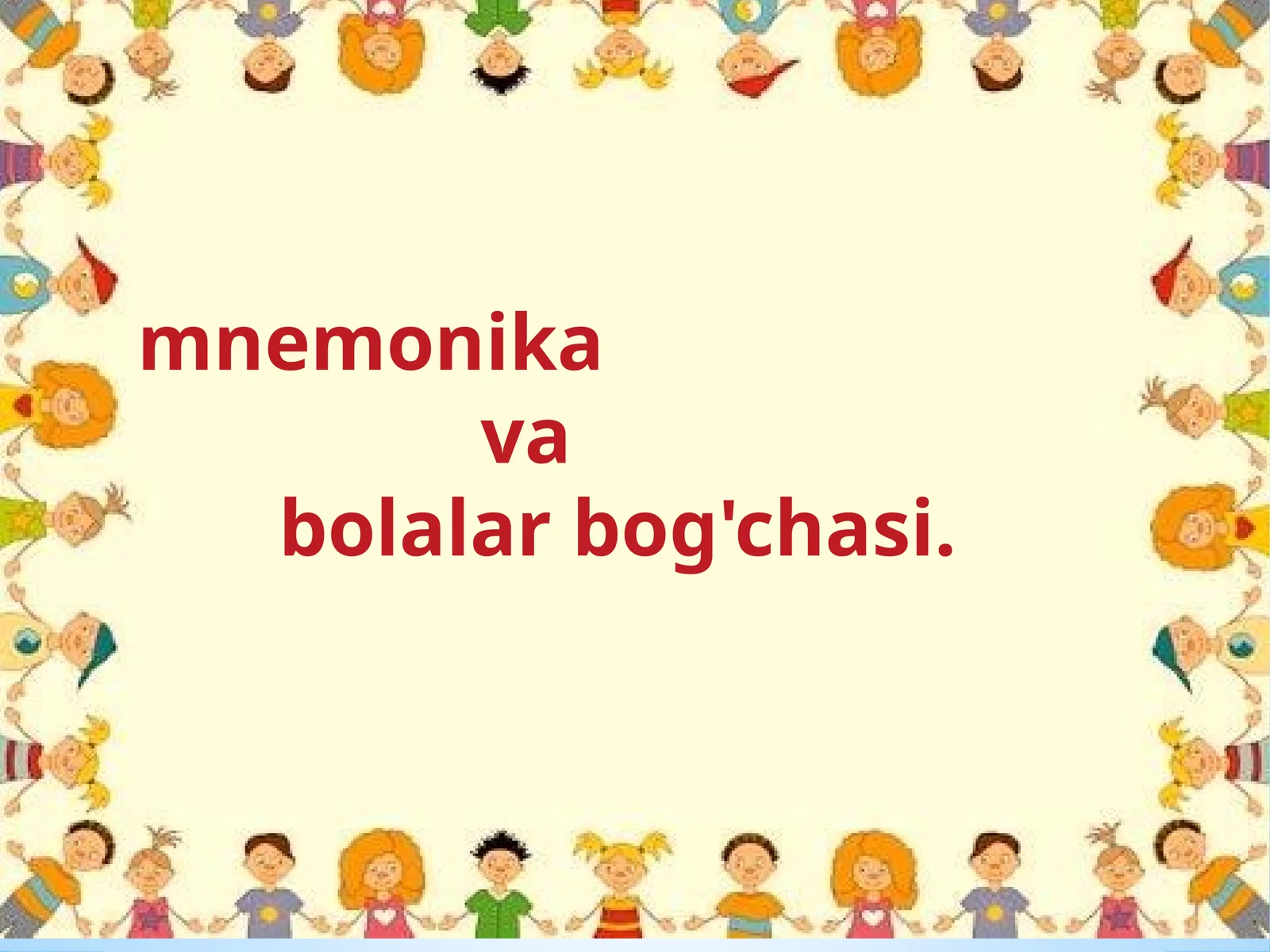 mnemonika va bolalar bog'chasi