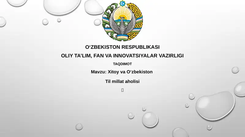 Xitoy va Oʻzbekiston: Tarix, Til va Madaniyat