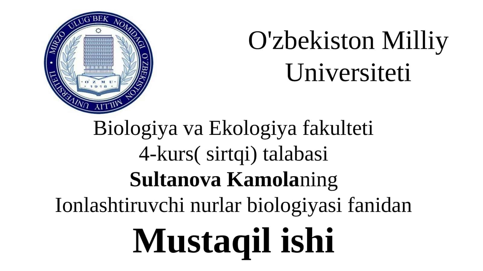 Miqdoriy radiobiologiyaning Stoxastik konsepsiyasi