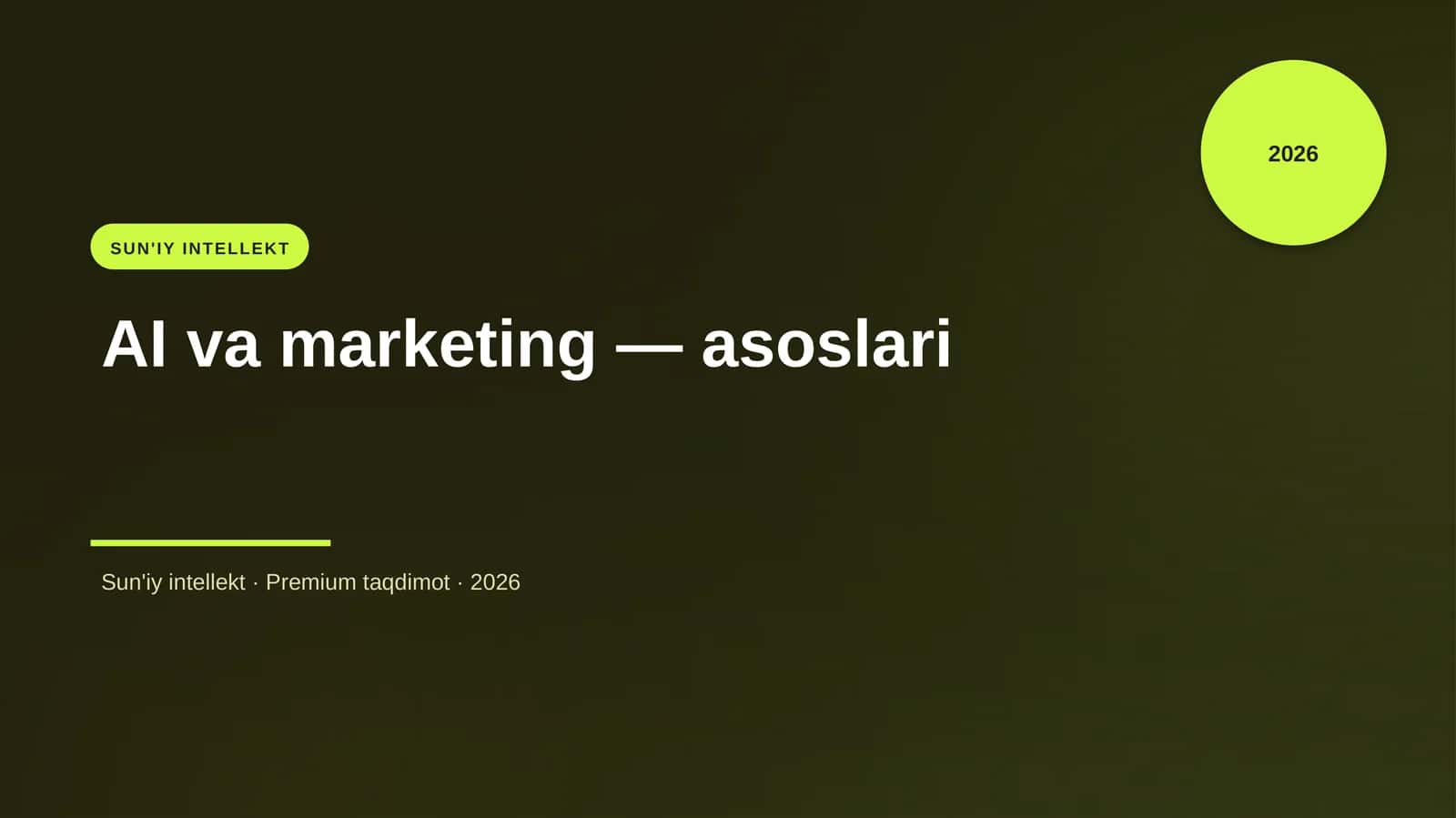 AI va marketing — asoslari