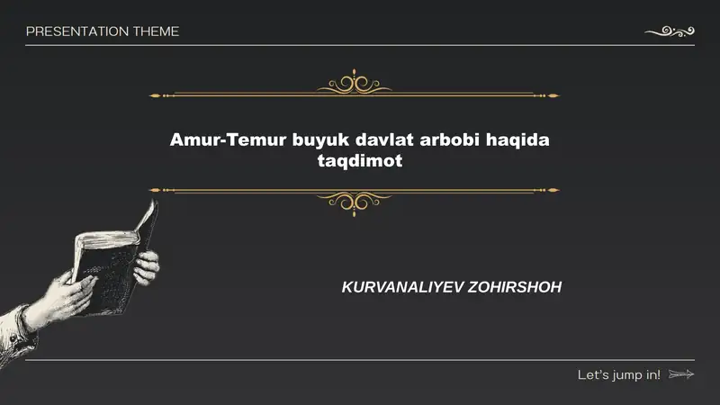 Amur-Temur buyuk davlat arbobi haqida taqdimot