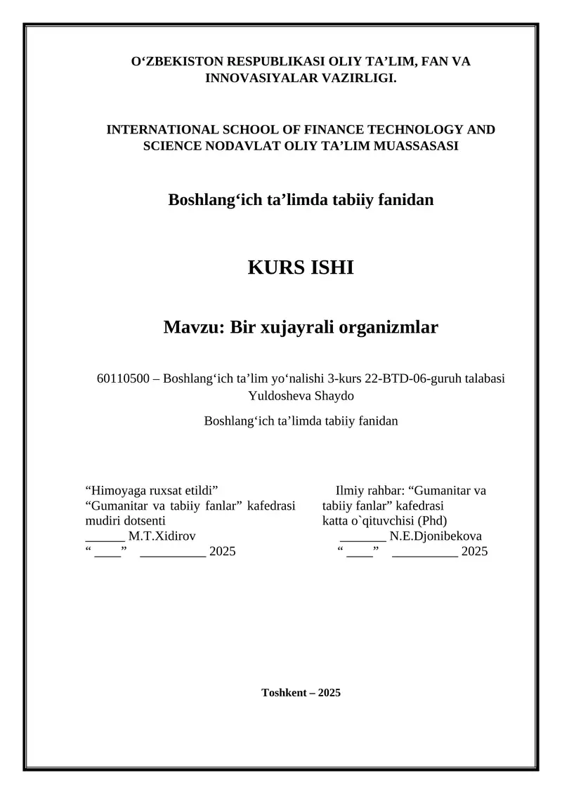 Bir hujayrali organizmlar