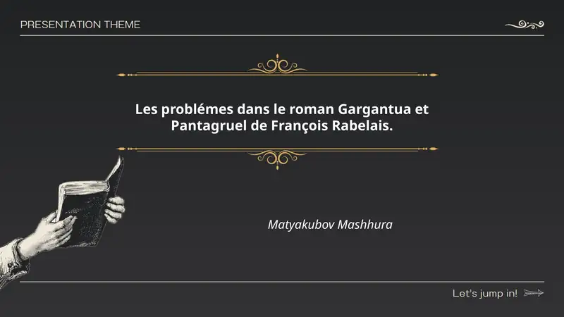 Les problèmes dans le roman Gargantua et Pantagruel de François Rabelais