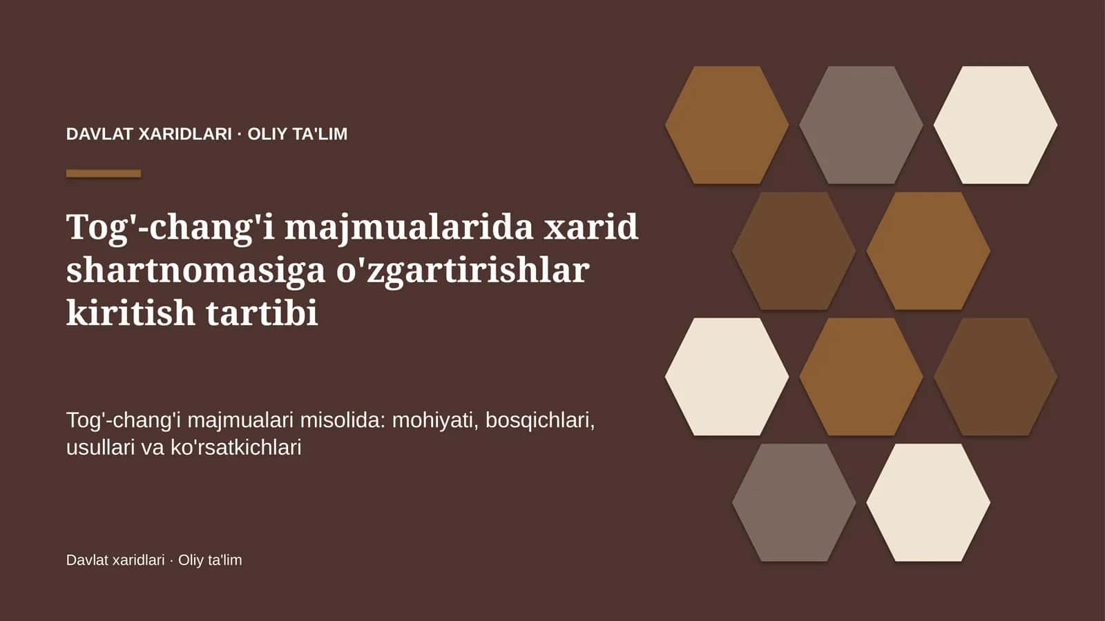 tog' chang'i majmualarida xarid shartnomasiga o'zgartirishlar kiritish tartibi 6042