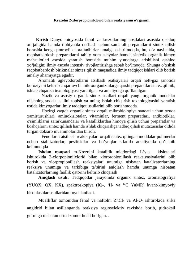 Nozik va asosiy organik sintez usullari