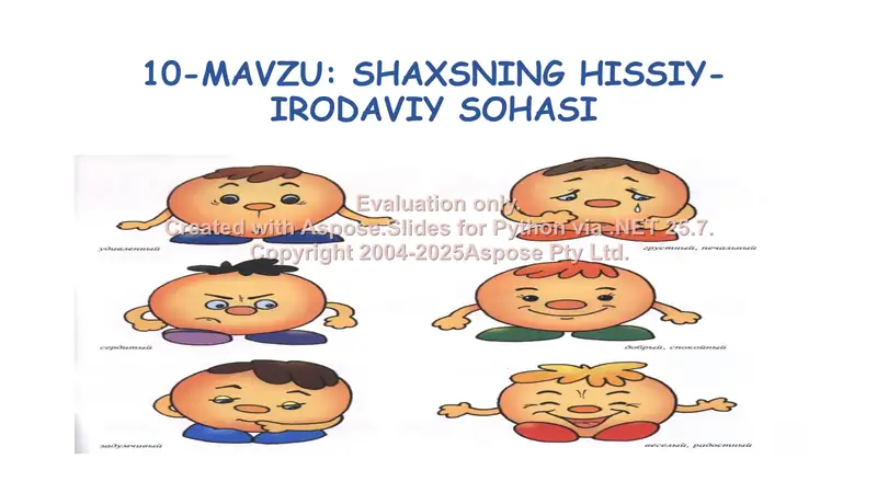 SHAXSNING HISSIY-IRODAVIY SOHASI