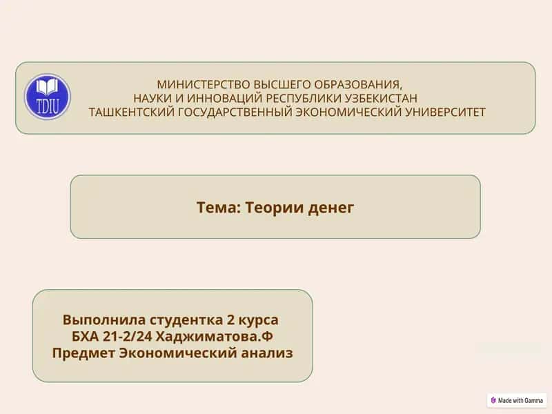 теория денег