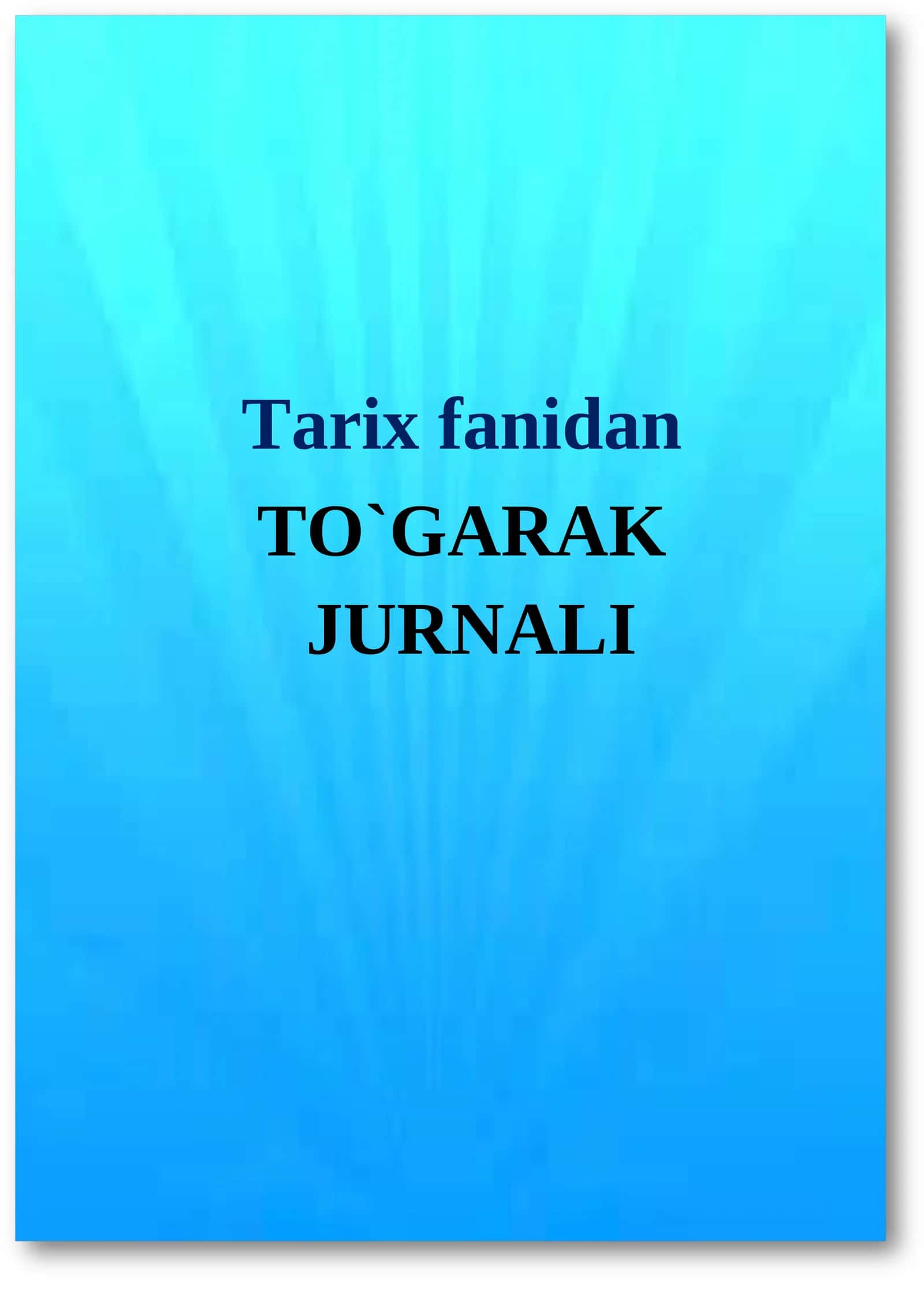 Tarix fanidan to'garak
