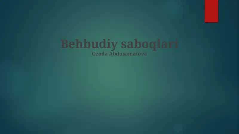 Behbudiy saboqlari