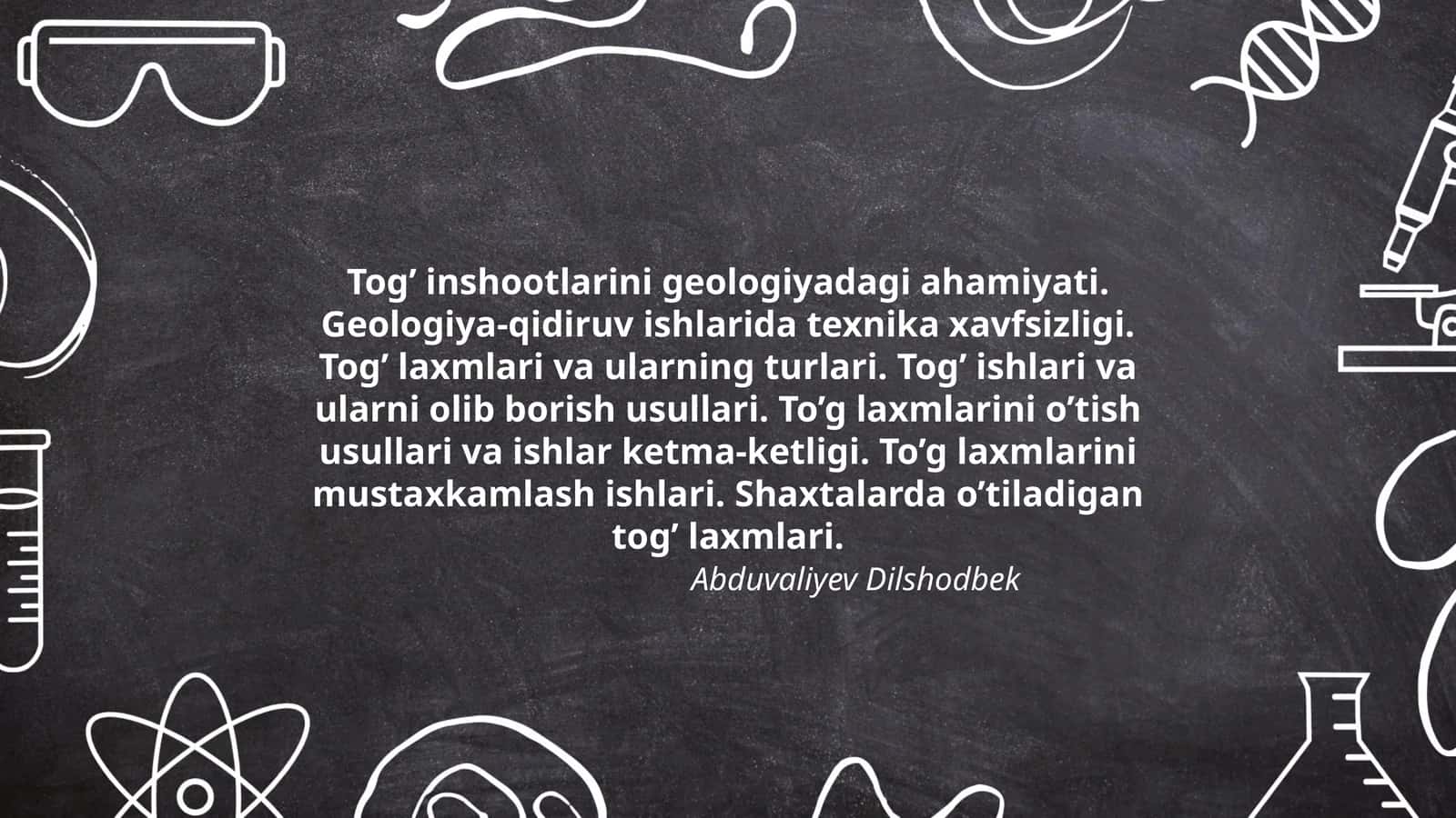 Tog’ inshootlarini geologiyadagi ahamiyati