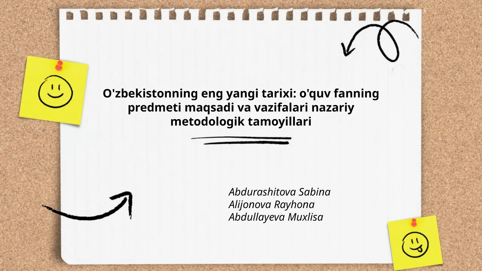 O'zbekistonning eng yangi tarixi: o'quv fanning predmeti maqsadi va vazifalari nazariy metodologik tamoyillari
