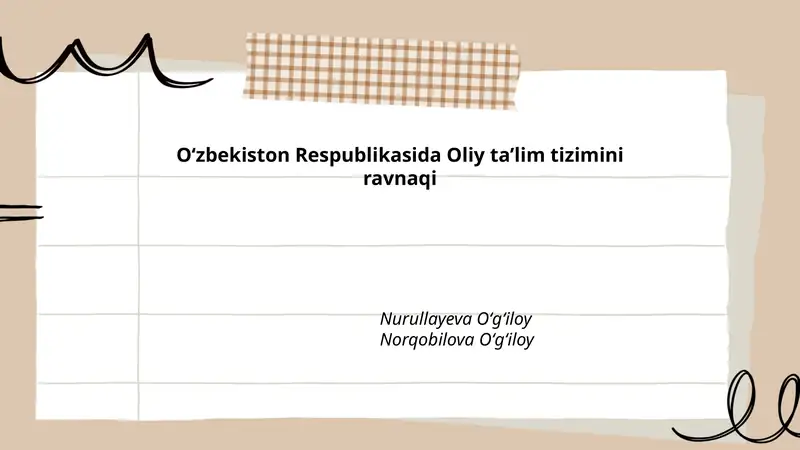 Oʻzbekiston Respublikasida Oliy taʼlim tizimini ravnaqi