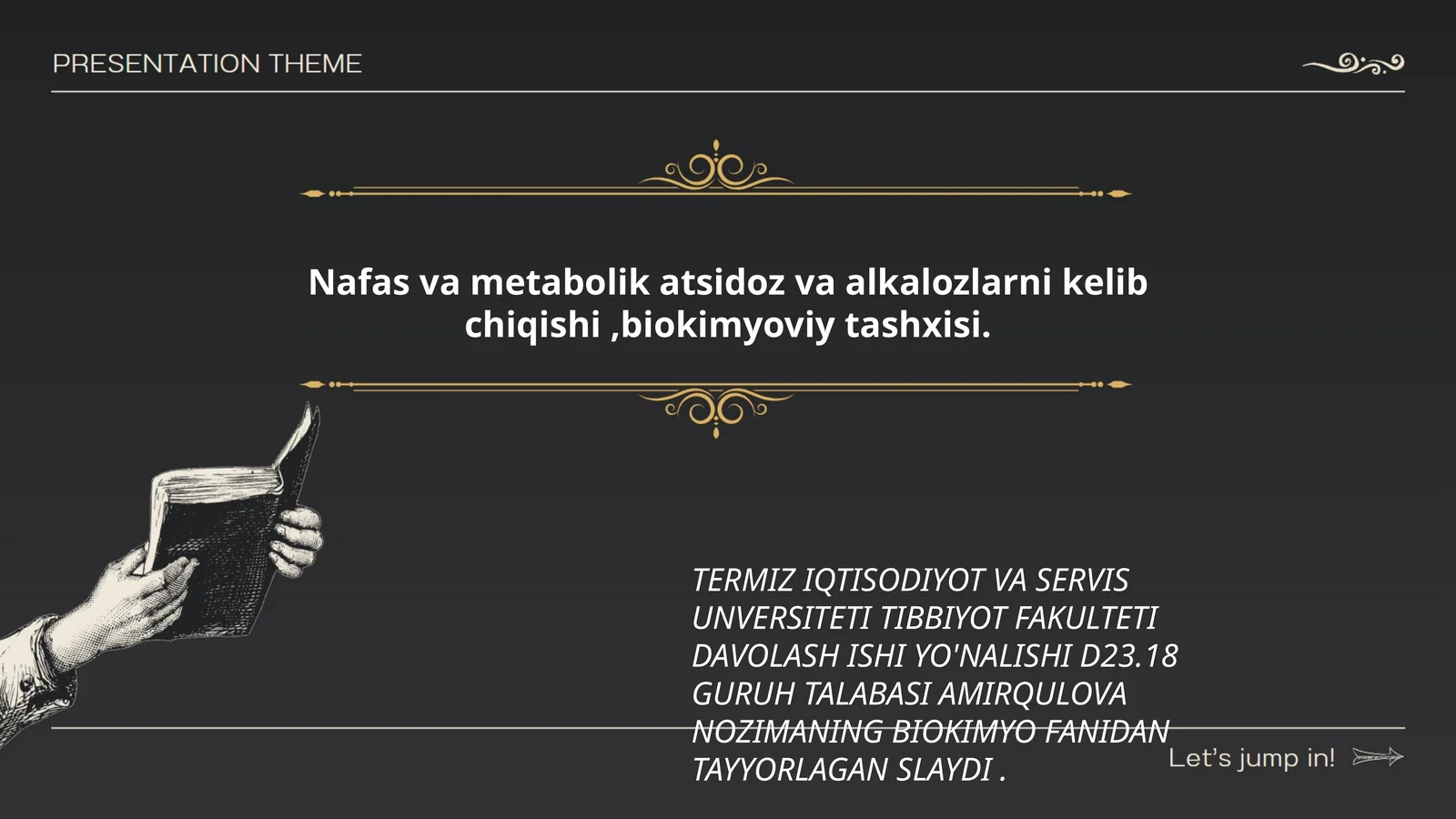 BIOKIMYO FANIDAN TAYYORLAGAN SLAYD