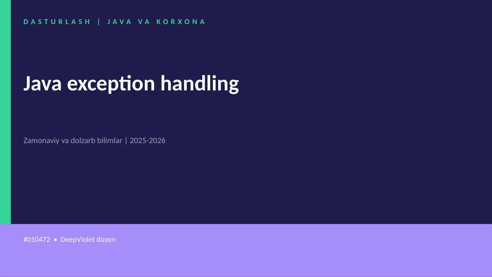 Java exception handling