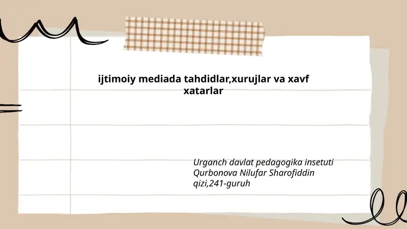 Ijtimoiy mediada tahdidlar, xurujlar va xavf xatarlar