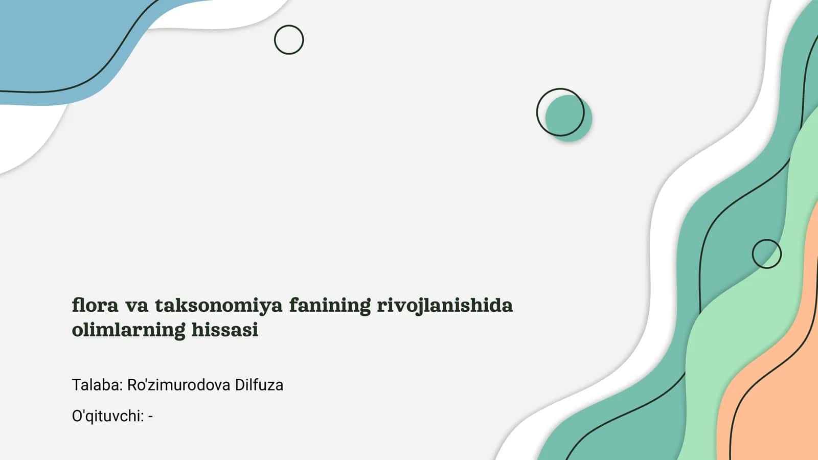 Flora va Taksonomiya Fanining Rivojlanishi