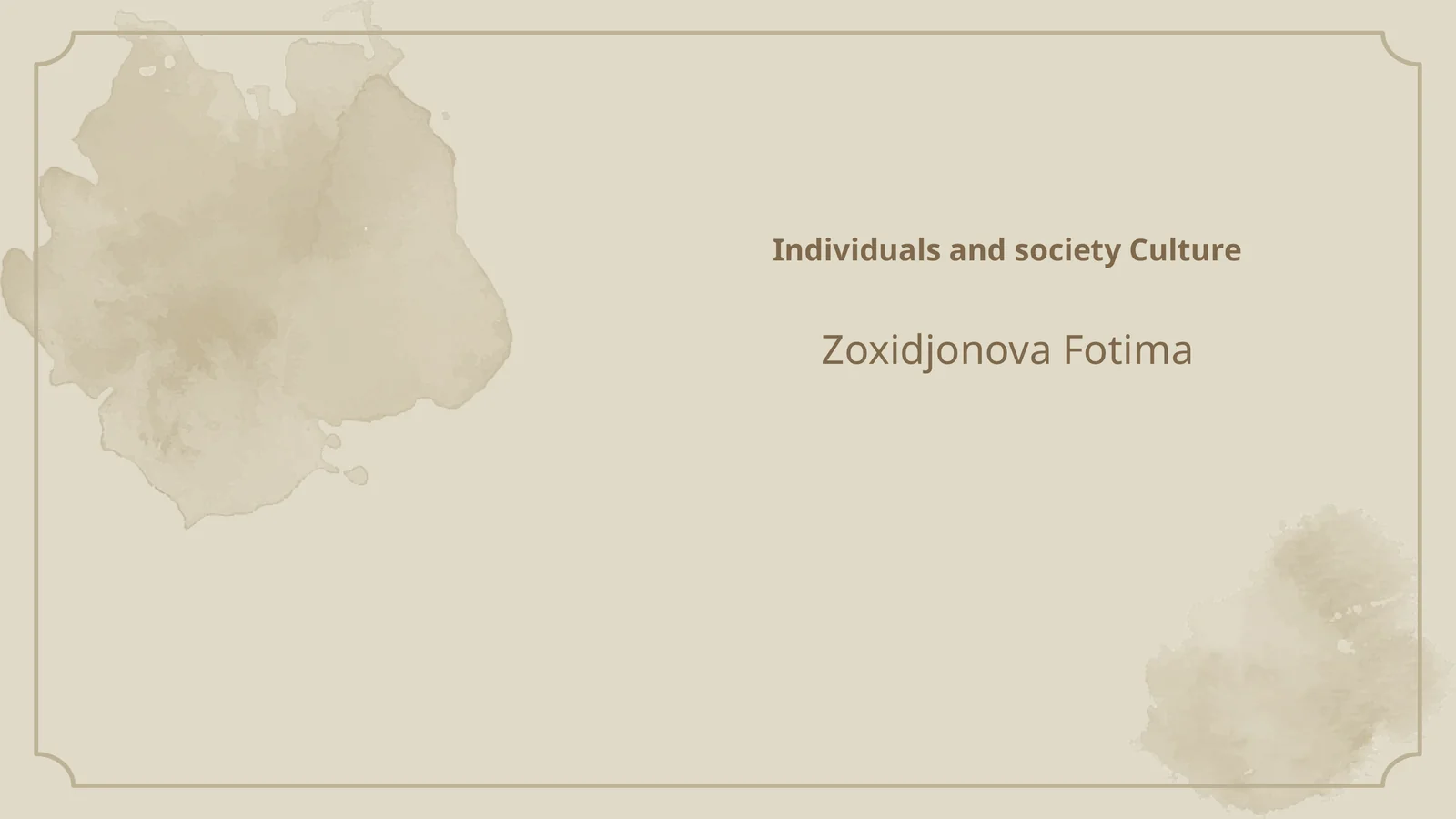 Individuals and society Culture