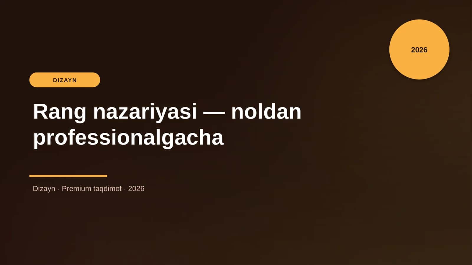 Rang nazariyasi — noldan professionalgacha