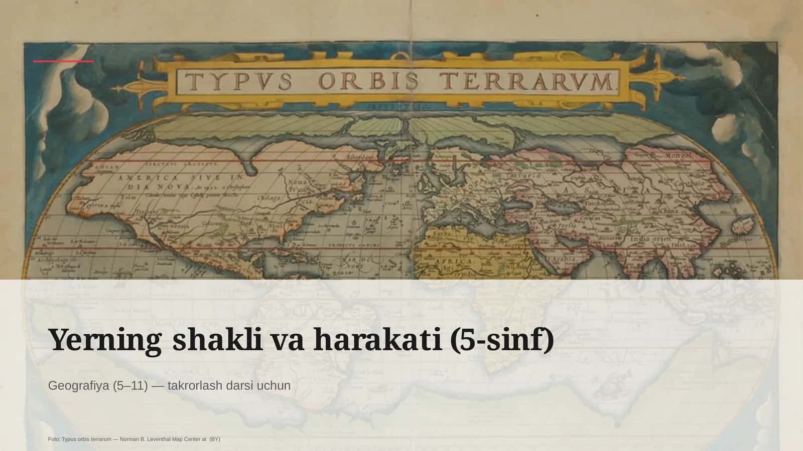 Yerning shakli va harakati (5-sinf)