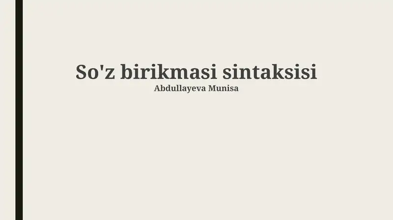 So'z birikmasi sintaksisi