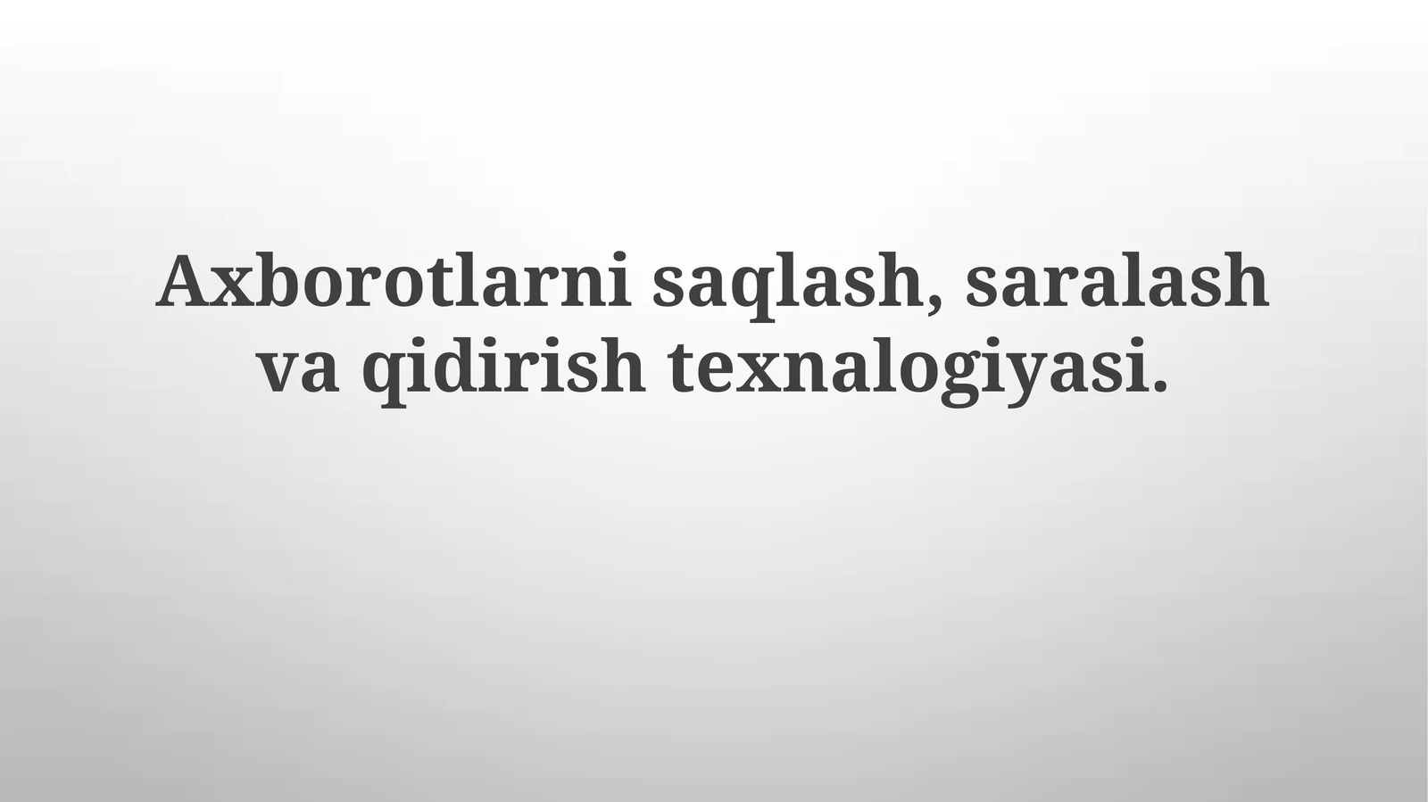 Ma'lumotlarni saralash algoritmlari