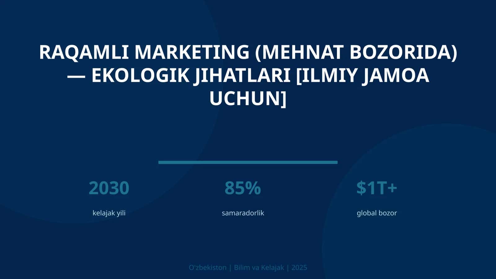 RAQAMLI MARKETING (MEHNAT BOZORIDA) — EKOLOGIK JIHATLARI [ILMIY JAMOA UCHUN]