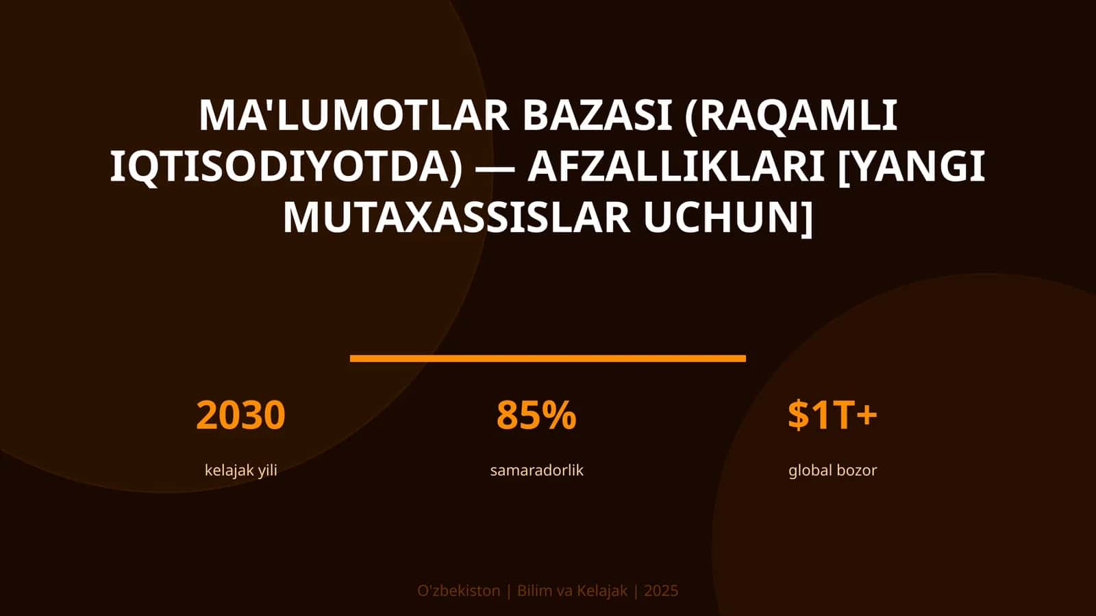 Ma'lumotlar bazasi (raqamli iqtisodiyotda) — afzalliklari [yangi mutaxassislar uchun]