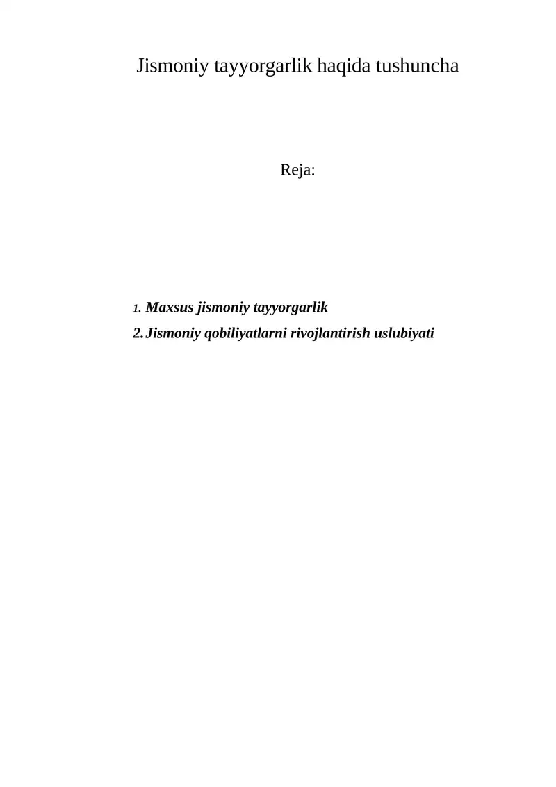 Jismoniy tayyorgarlik