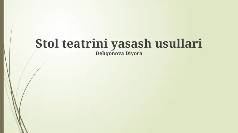 Teatr yaratish usullari