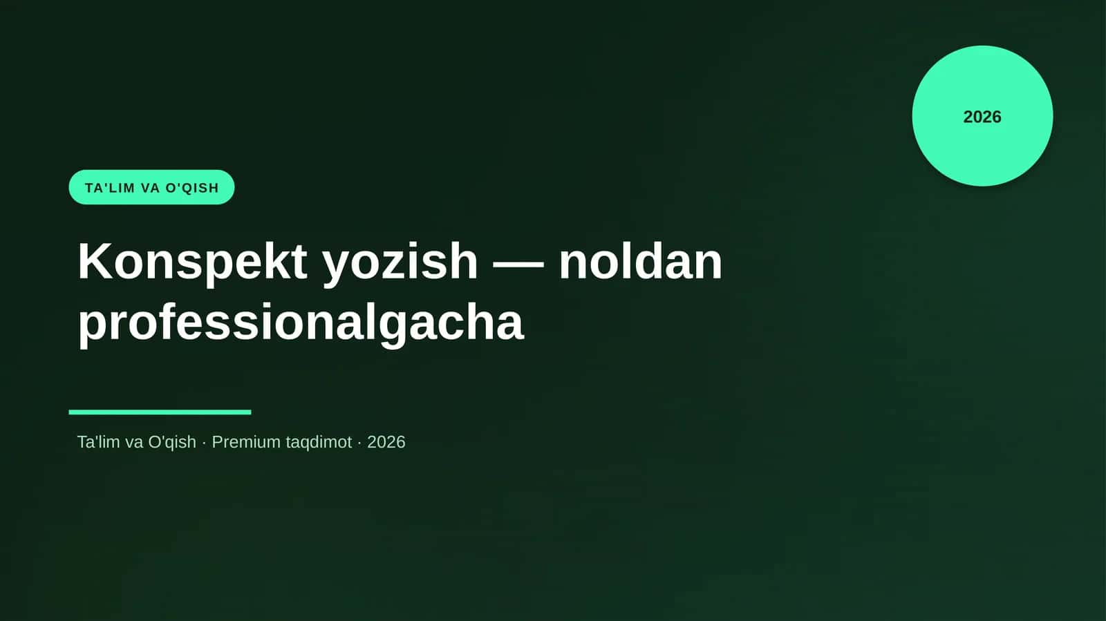 Konspekt yozish — noldan professionalgacha