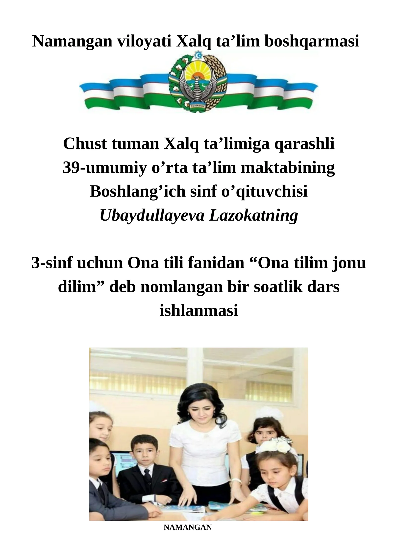 3-sinf Ona tili fanidan So'roq gap haqida ma'lumot ochiq dars ishlanma