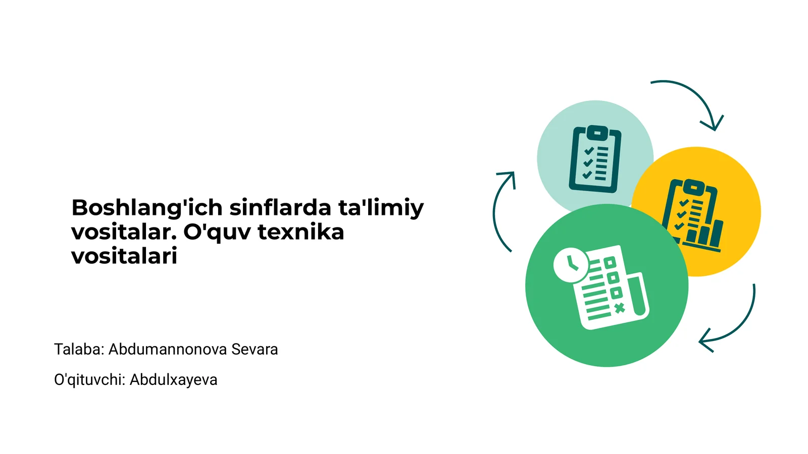 Boshlang'ich sinflarda ta'limiy vositalar