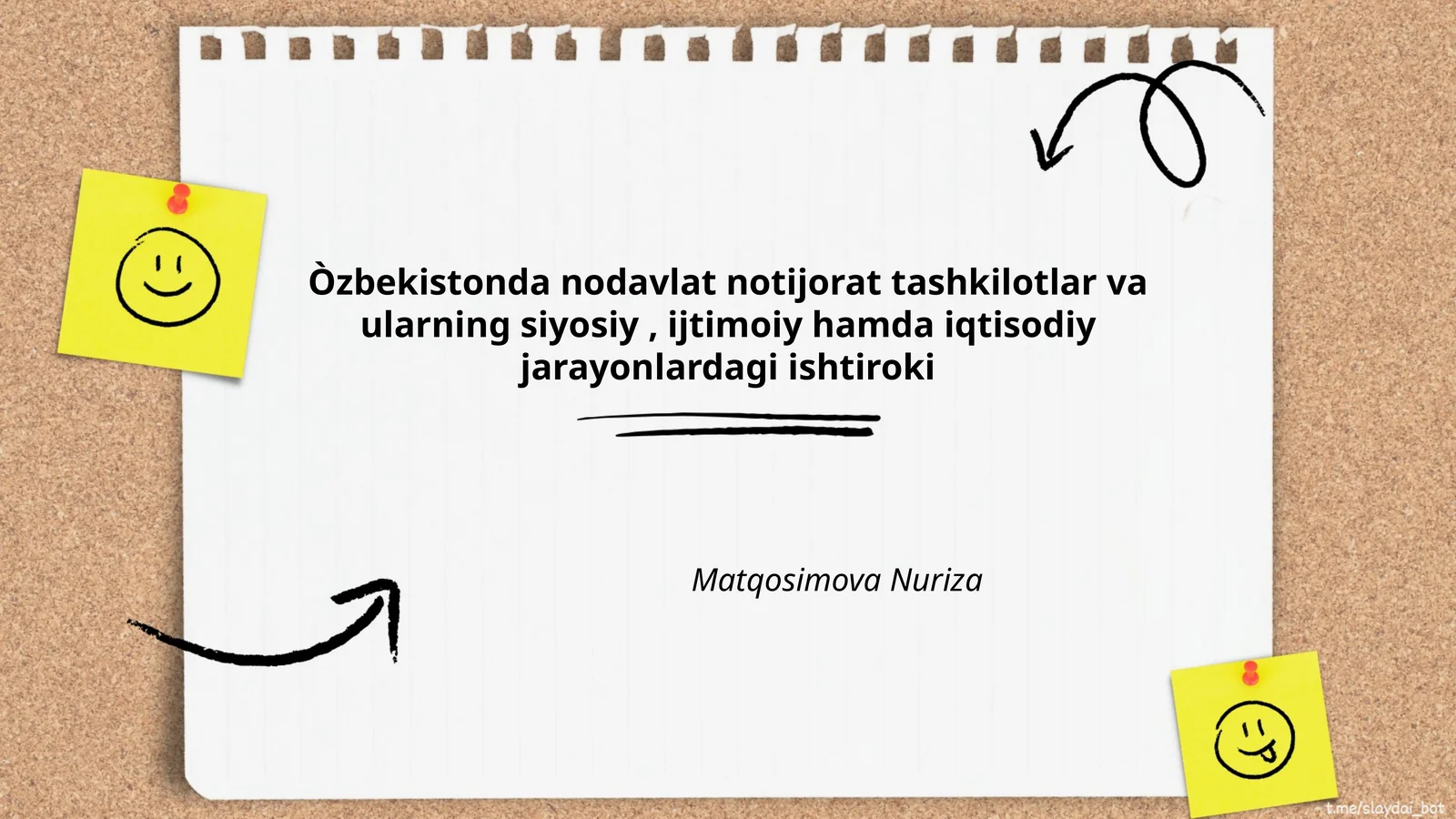Òzbekistonda nodavlat notijorat tashkilotlar va ularning siyosiy, ijtimoiy hamda iqtisodiy jarayonlardagi ishtiroki