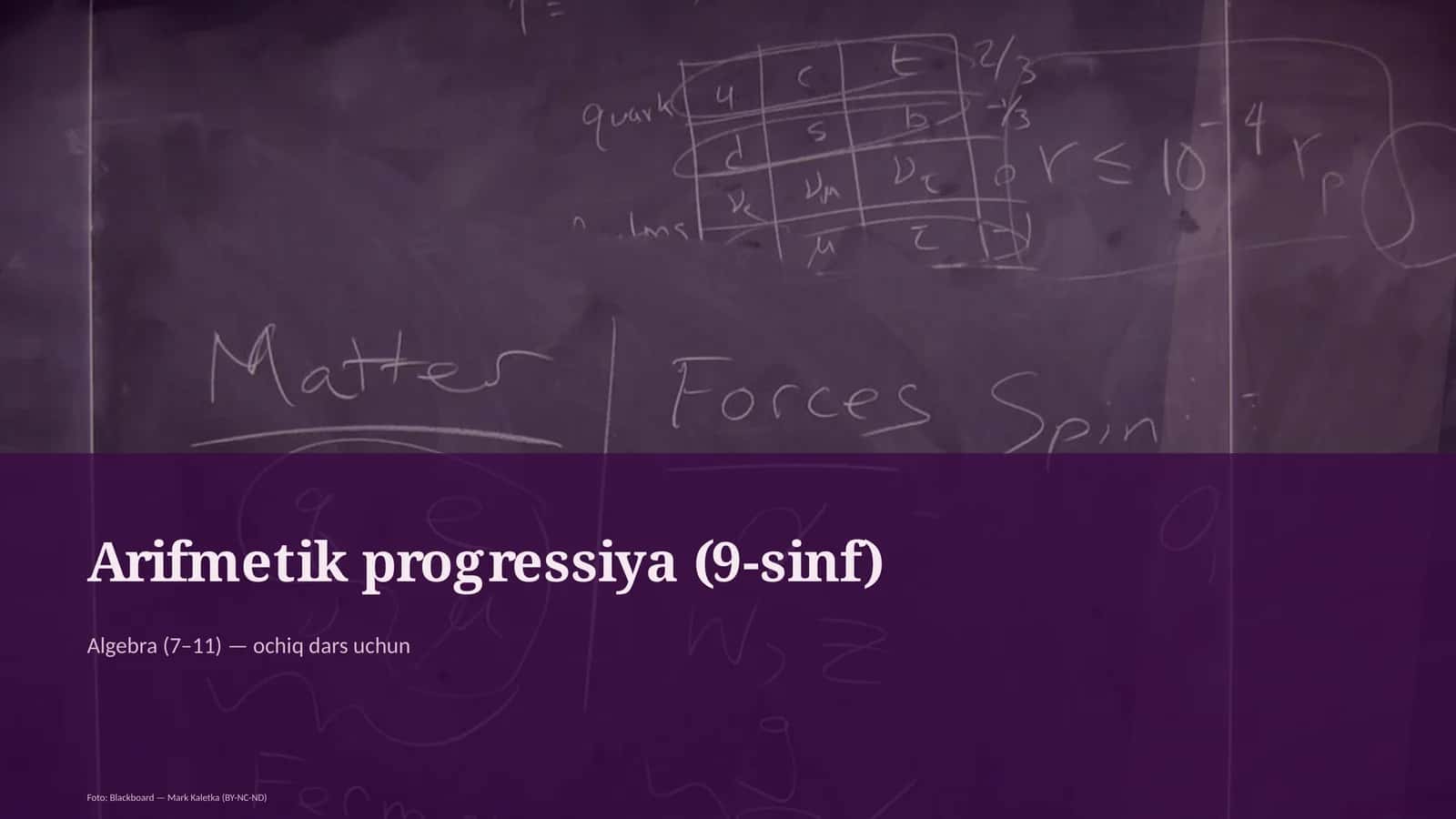 Arifmetik progressiya (9-sinf)