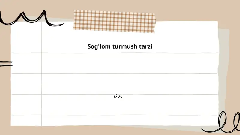 Sog'lom turmush tarzi