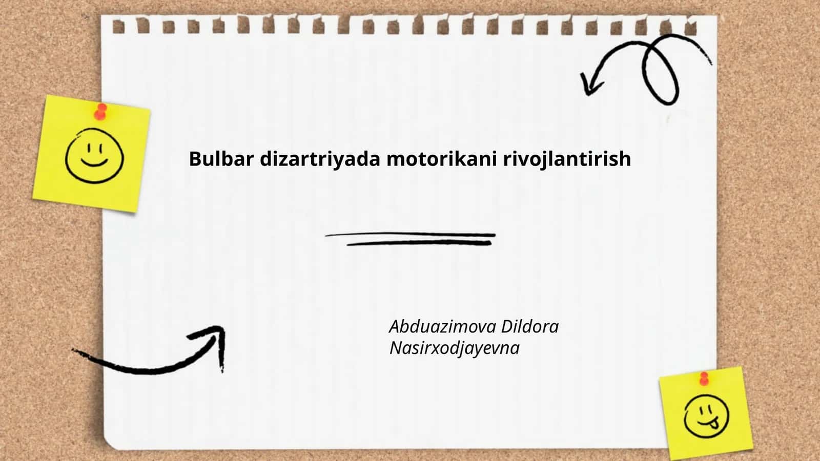Bulbar dizartriyada motorikani rivojlantirish