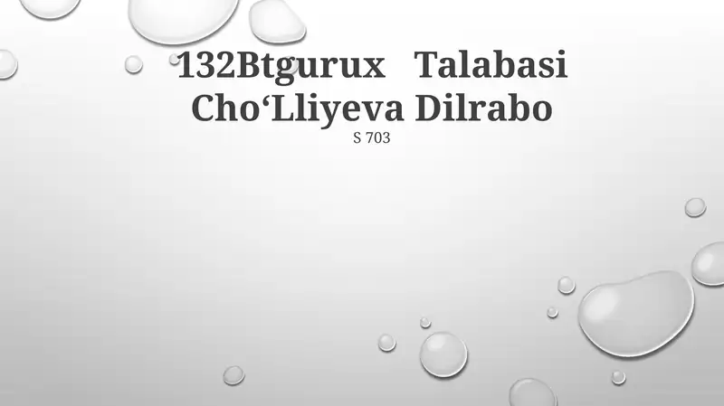 Dilrabo Talabasi ChoʻLliyeva