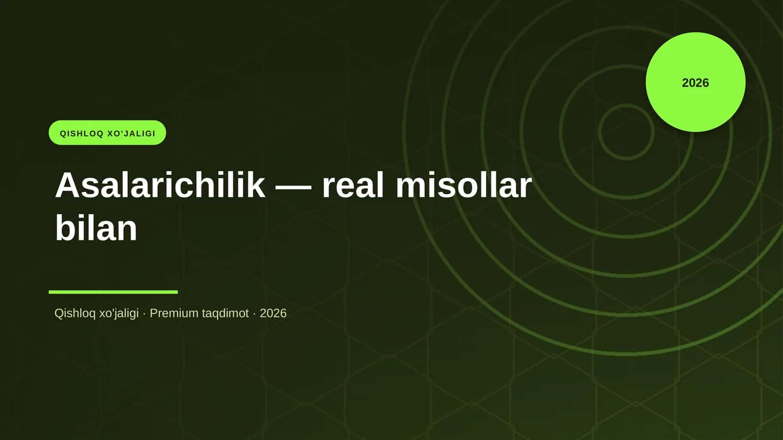 Asalarichilik — real misollar bilan