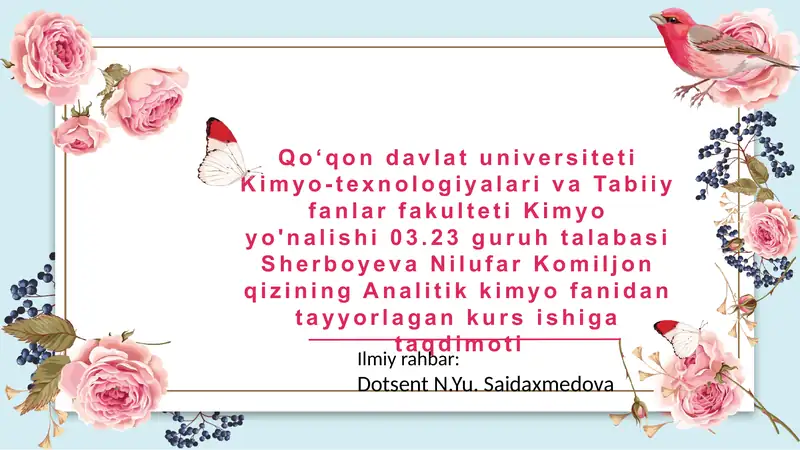 Analitik kimyo kursi