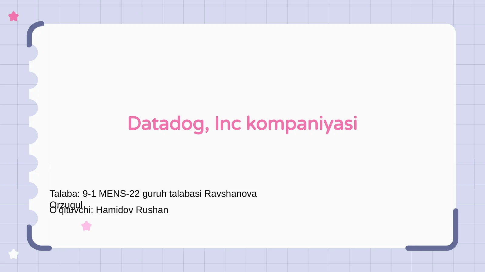 Datadog, Inc kompaniyasiga kirish