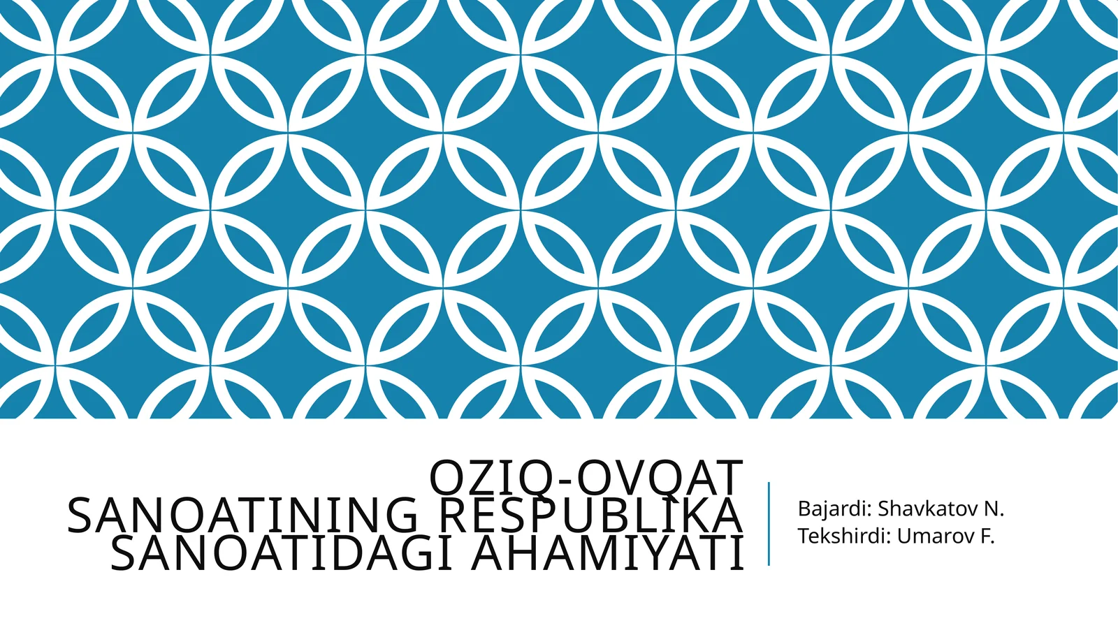 Oziq-ovqat sanoatining respublika sanoatidagi ahamiyati