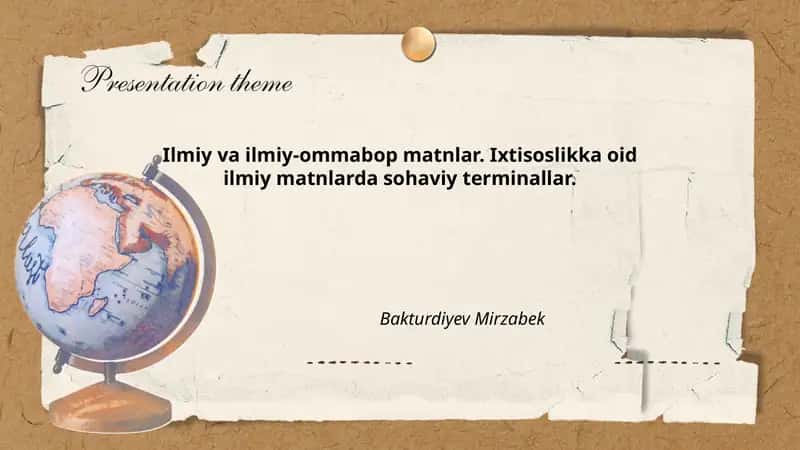 Ilmiy va ilmiy-ommabop matnlar