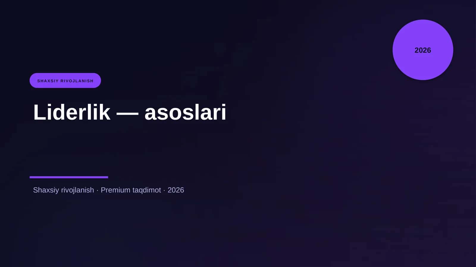 Liderlik — asoslari