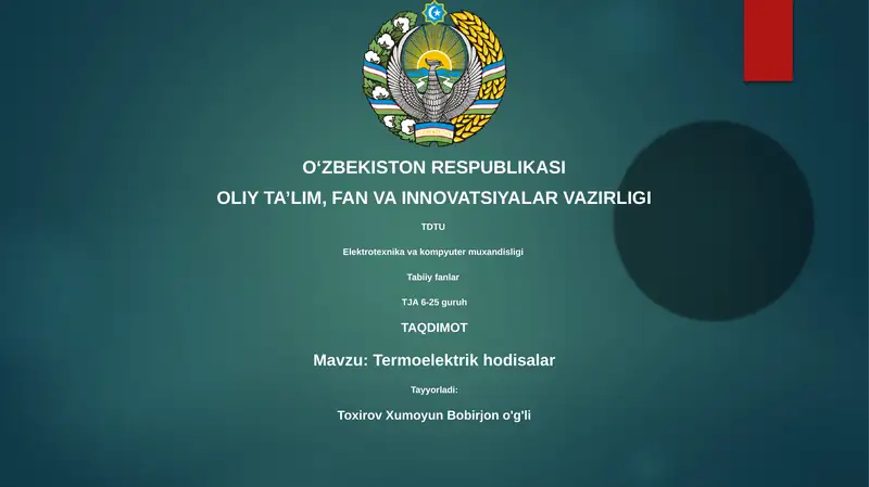 Termoelektrik hodisalar